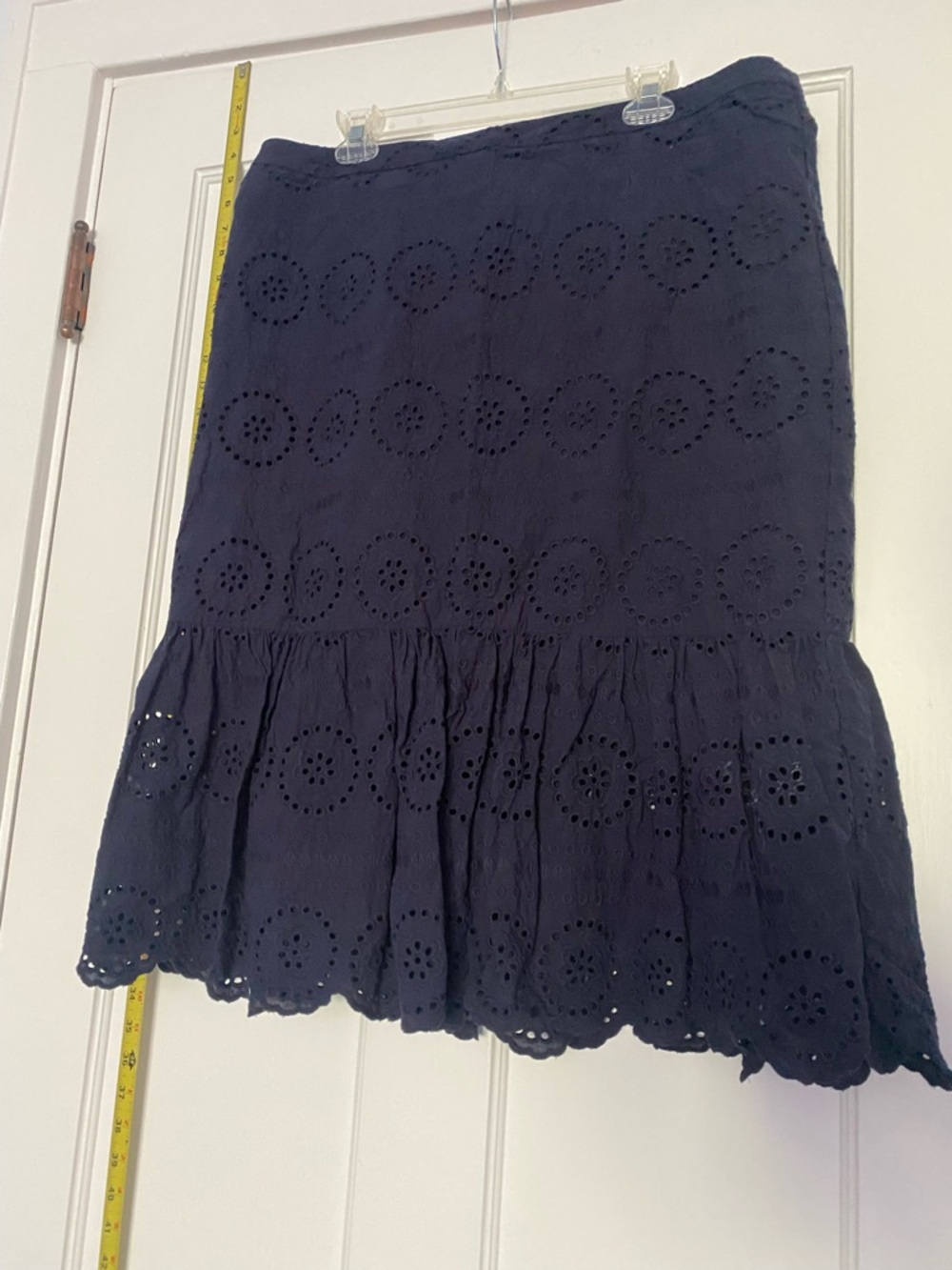 Boden navy skirt with lace design
